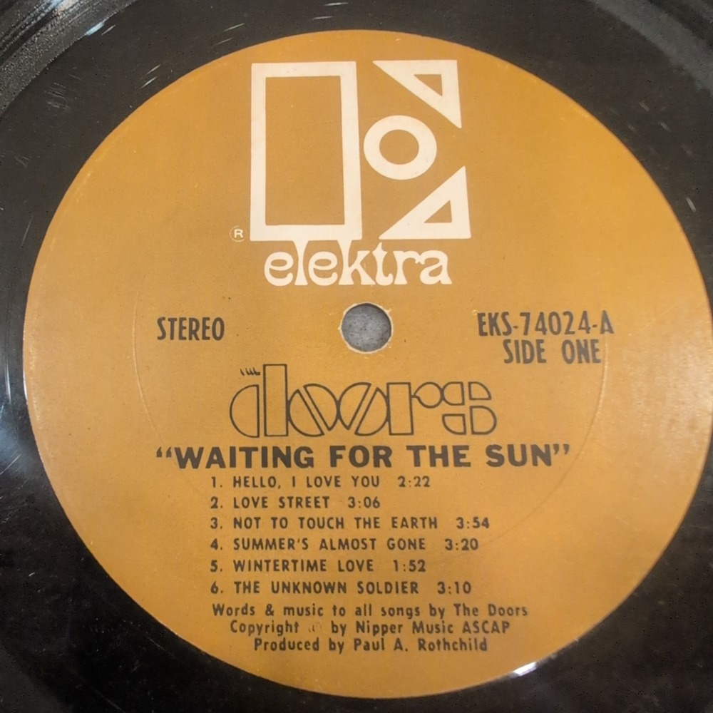The Doors Waiting For The Sun Vinyl LP Record Elektra EKS-74024 Stereo No Sleeve